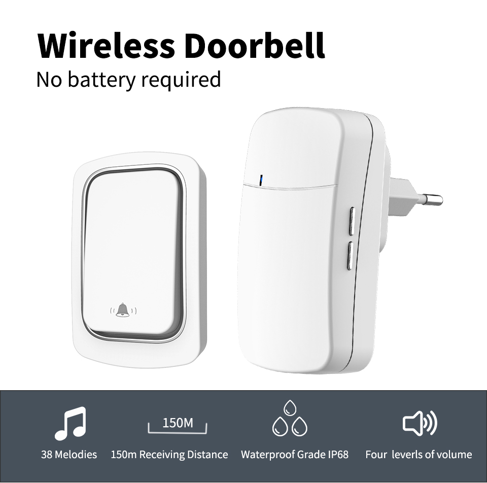 Home Security Uk - Wireless Doorbell Welcome Chime For Home