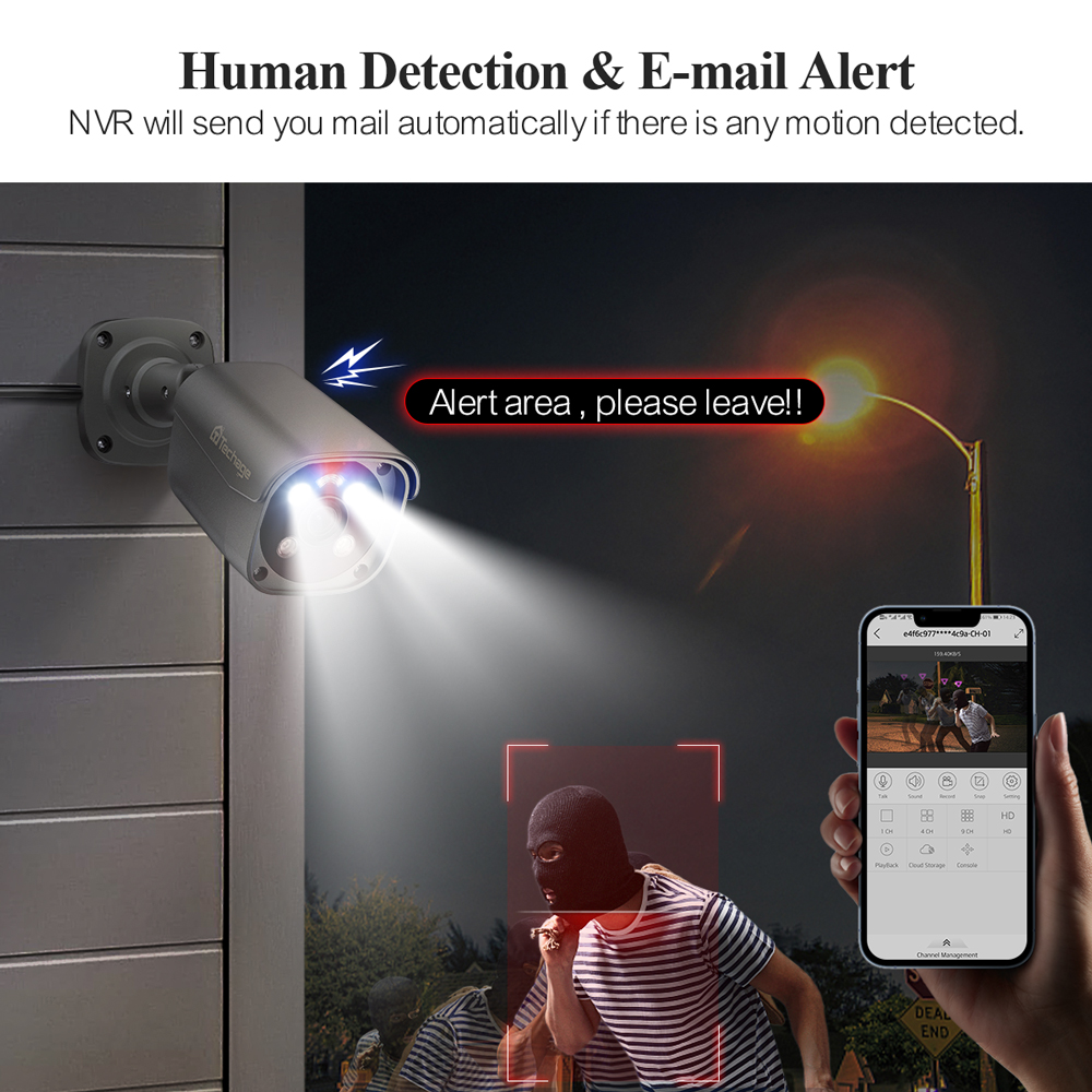Techage H.265 8CH 5MP 8MP 4K P - Home Security Kit With Camera 评论和价格