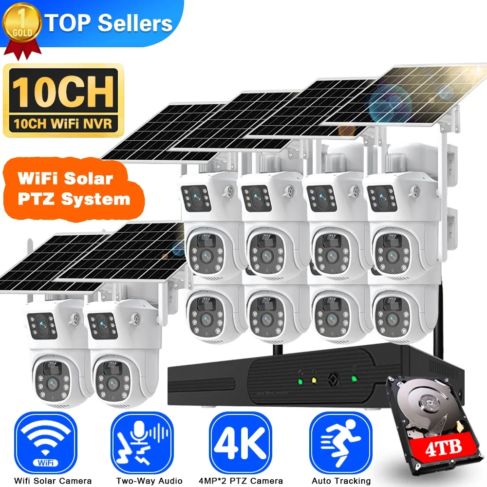 4K 8MP Dual Lens Wifi Solar CC - Home Security Kit With Camera 评论和价格