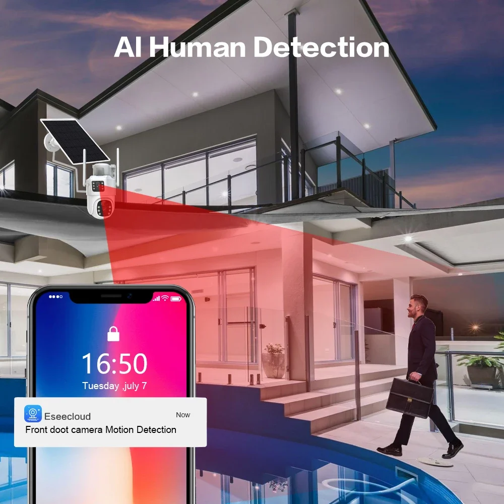 4K 8MP Dual Lens Wifi Solar CC - Home Security Kit With Camera 评论和价格