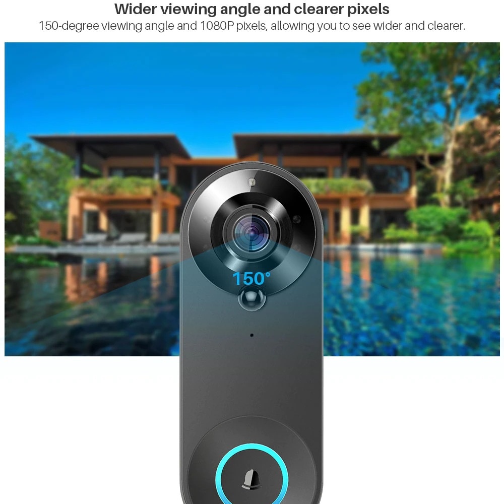 Tuya 1080P Wireless WIFI Doorb - Home Security La 评论和价格