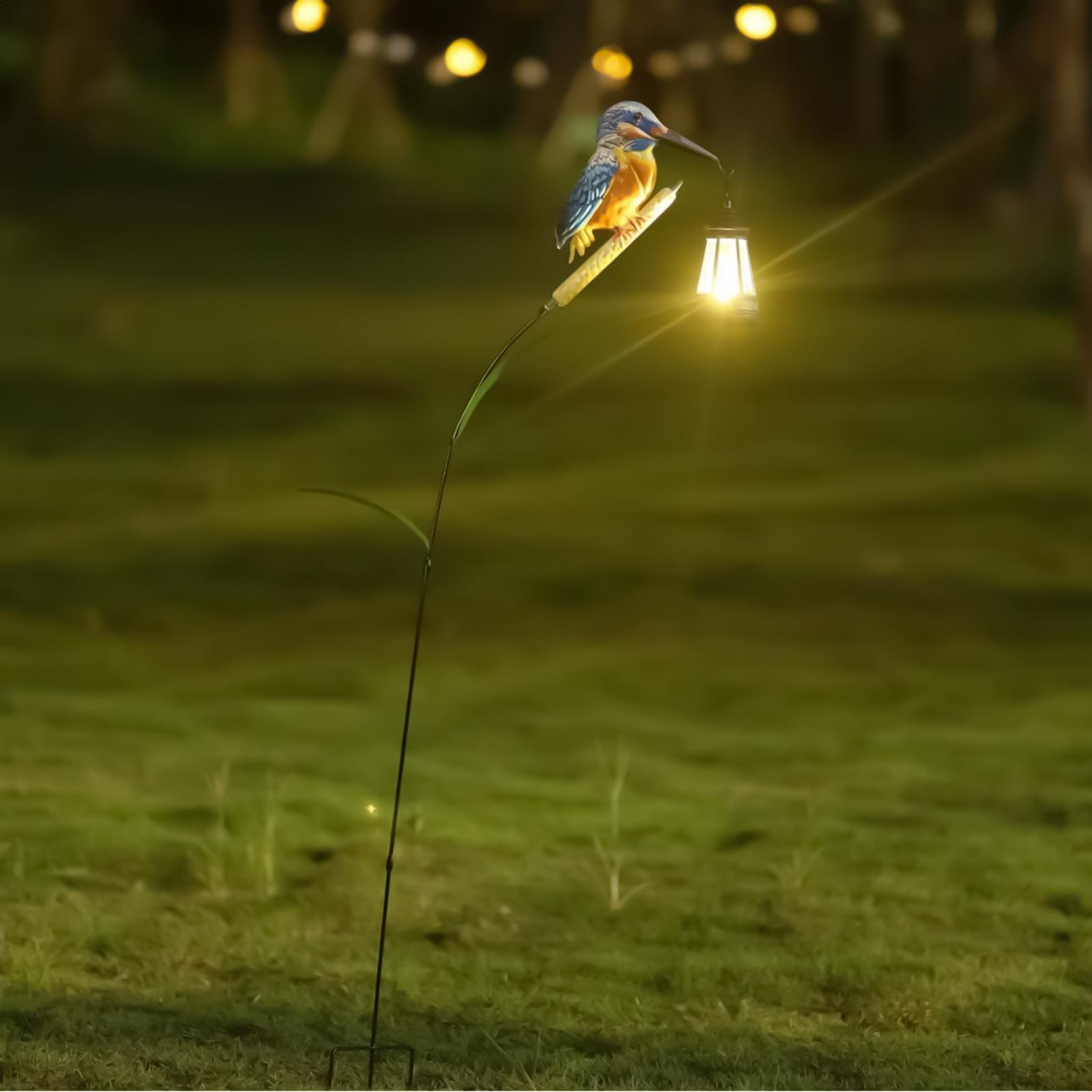 Solar Powered Kingfisher Light - Home Security Yard Sign 评论和价格