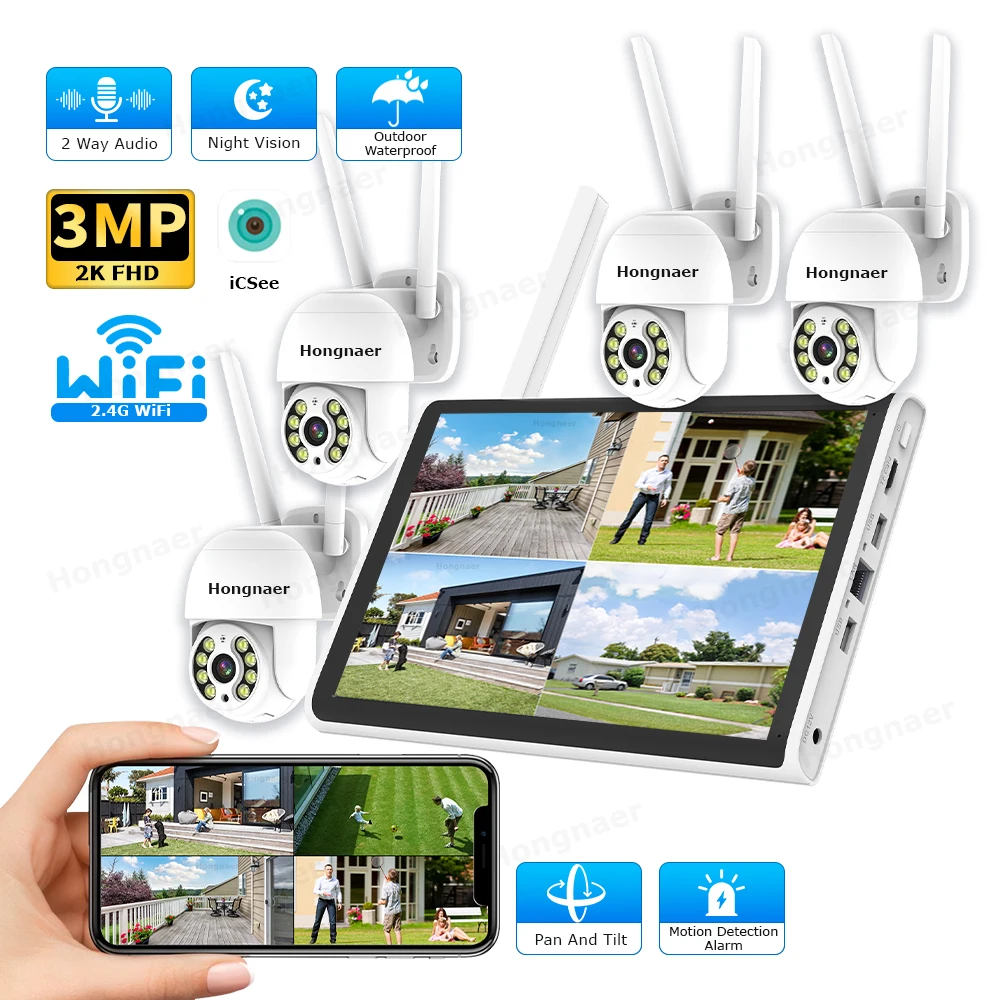 2026 Hongnaer 3MP 4 Channel Wi - Home Security And Cctv 评论和价格
