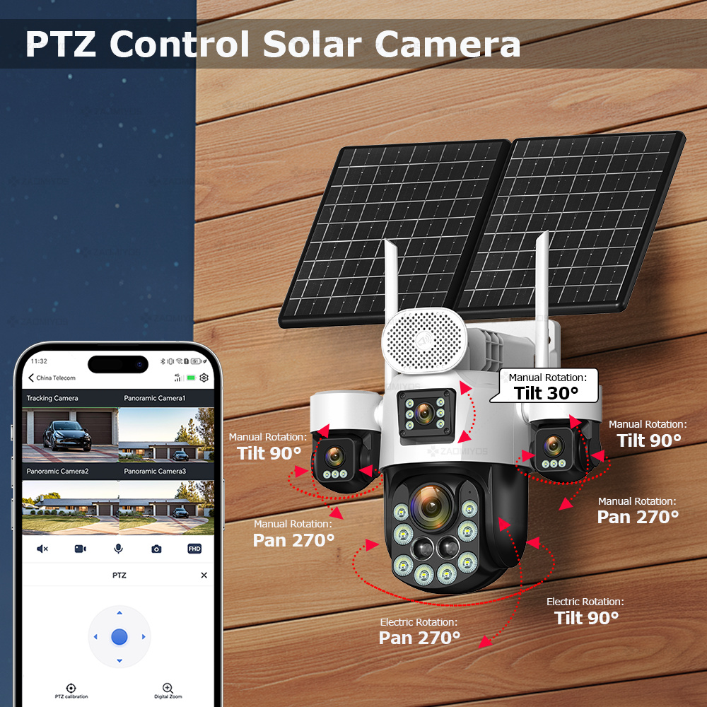 4 Lens Outdoor 360° Surveillan - Home Security La 评论和价格