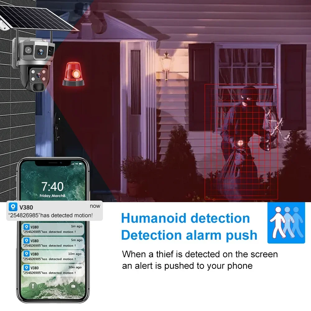 V380 4K 3 Screens 4G Camera So - Home Security La 评论和价格