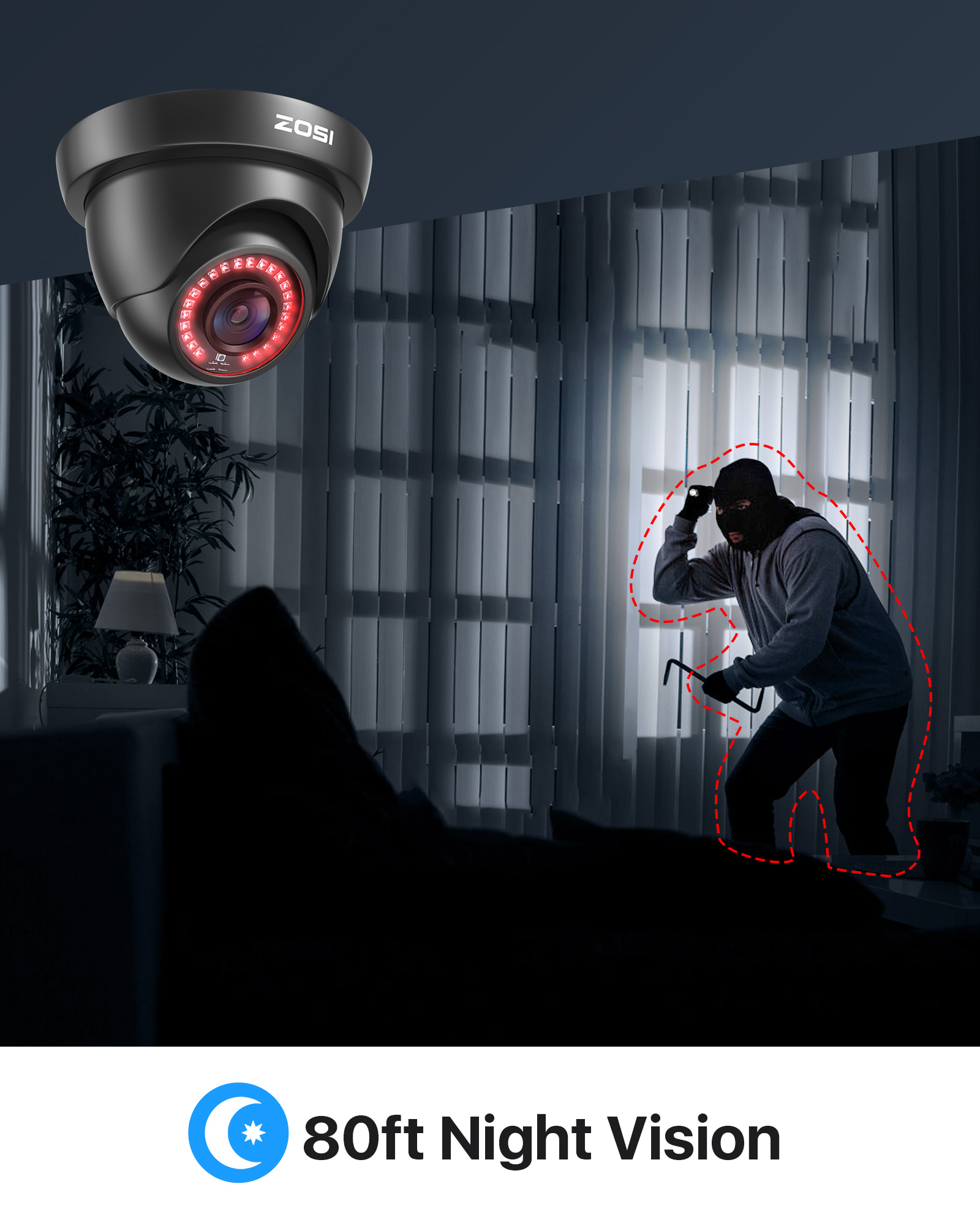 ZOSI 2.0MP HD 1080P CCTV Secur - Home Security And Cctv 评论和价格