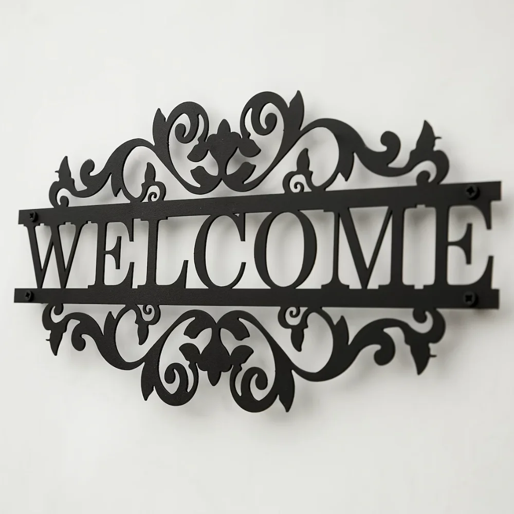 Rustic Metal Welcome Sign with - Home Security Yard Sign 评论和价格