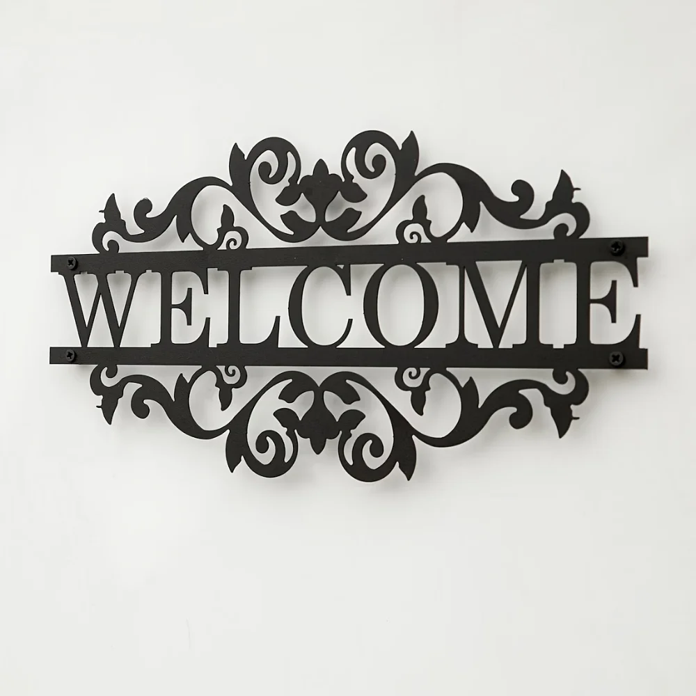 Rustic Metal Welcome Sign with - Home Security Yard Sign 评论和价格