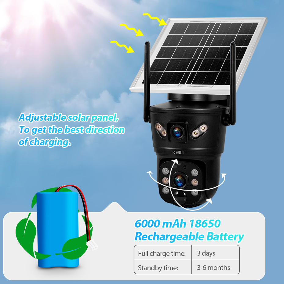 KERUI Outdoor 6MP Solar Camera - Home Security And Cctv 评论和价格