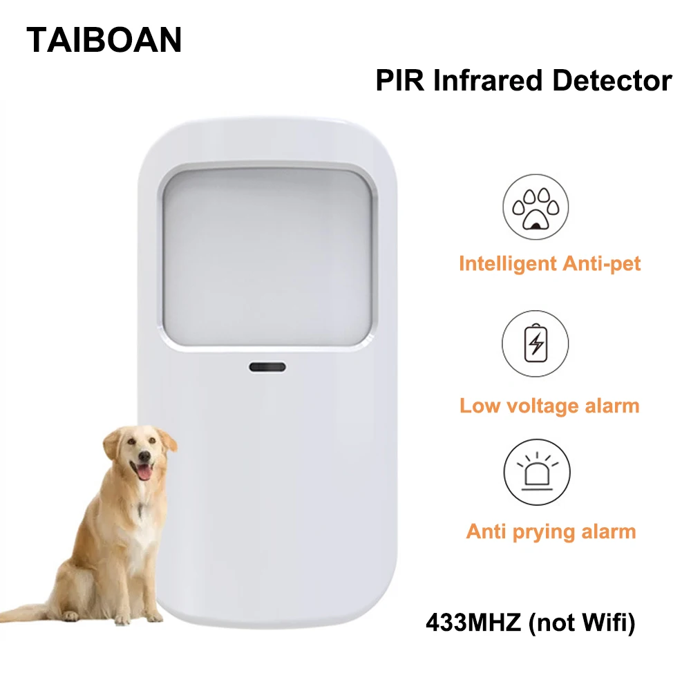 White Wireless 433MHz Infrared - Pet Immune Pir Sensor 评论和价格