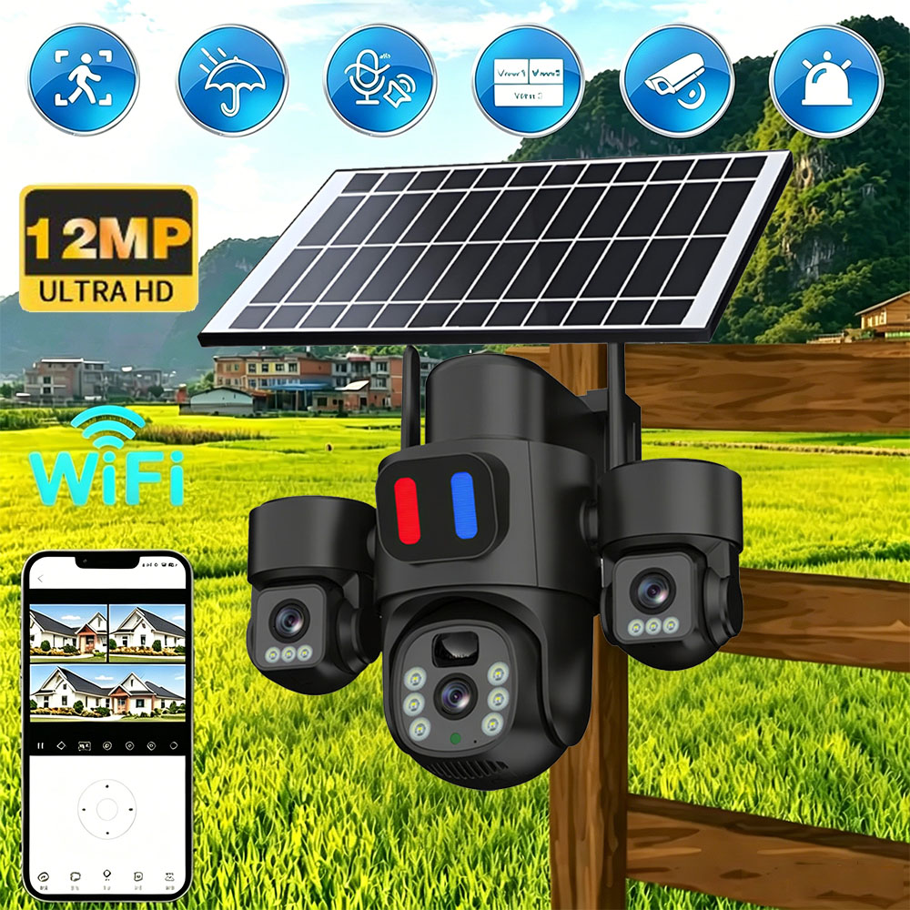Solar WiFi PTZ Camera Outdoor  - Home Security And Cctv 评论和价格