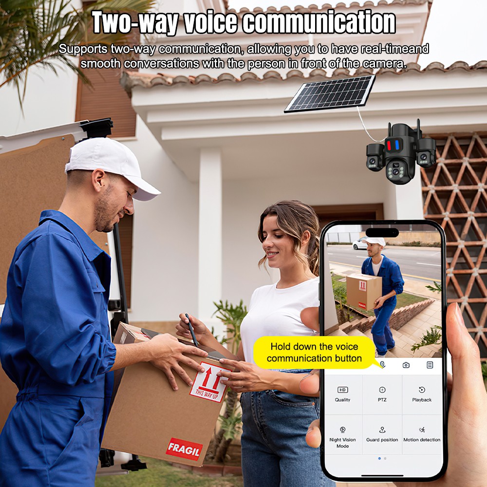 Solar WiFi PTZ Camera Outdoor  - Home Security And Cctv 评论和价格