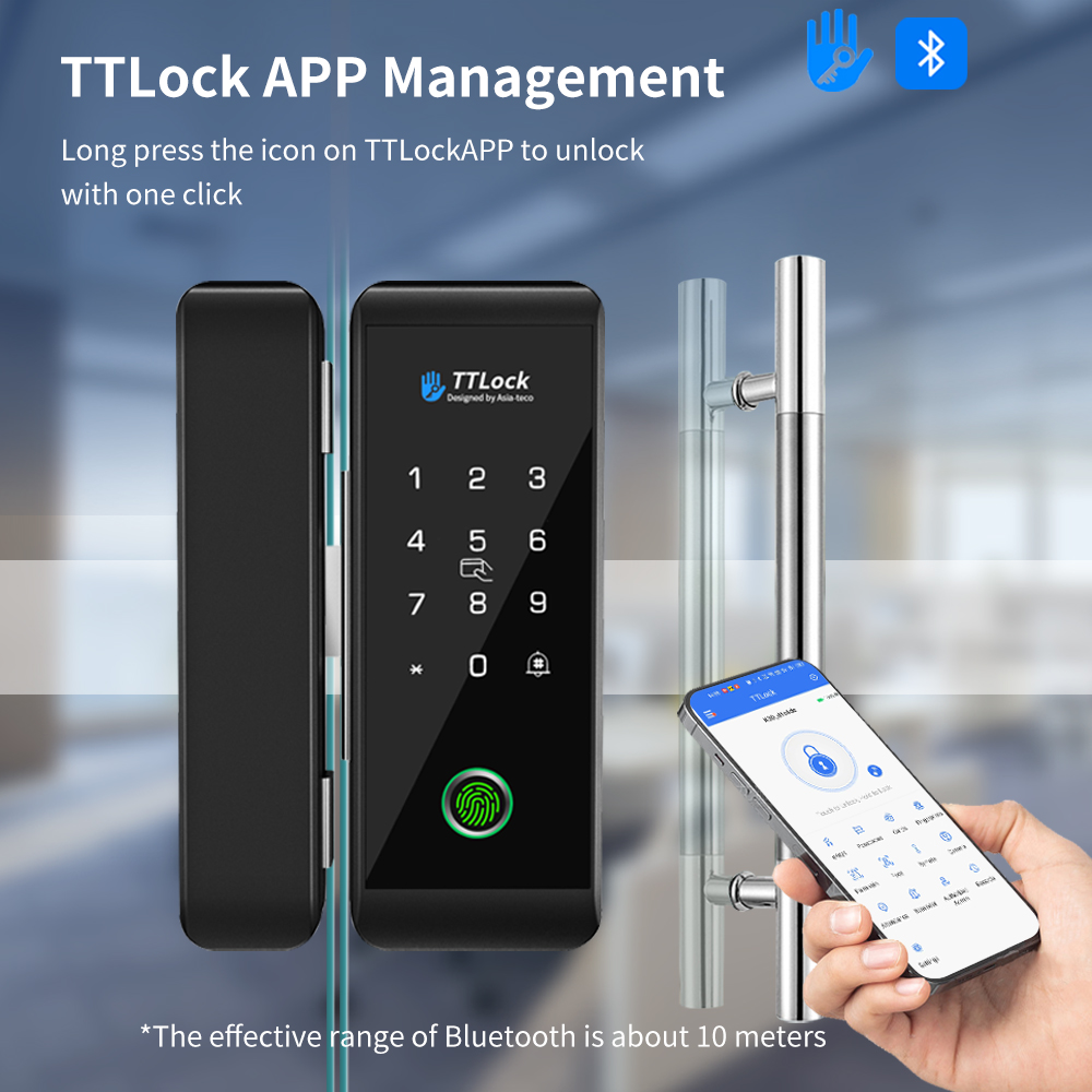 TTLOCK Smart Glass lock Finger - Door Lock Smart Keypad 评论和价格